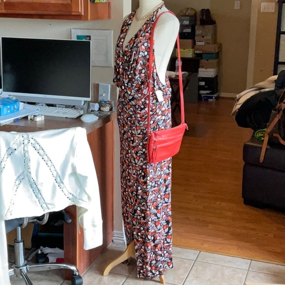 Free People Darla Black Combo Sleeveless Open Back Dress Size L, NWT - Picture 6 of 15